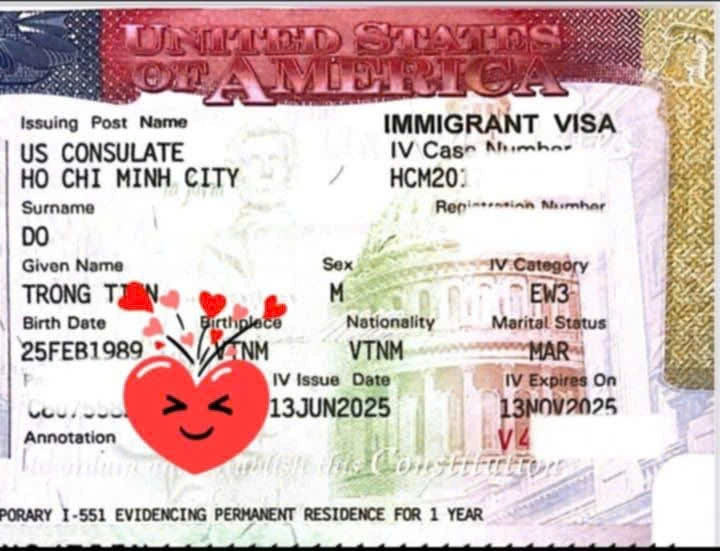 CHÚC MỪNG KHÁCH HÀNG ĐÃ NHẬN VISA ĐỊNH CƯ MỸ (IMMIGRANT VISA)