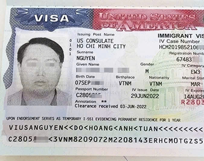 CHÚC MỪNG KHÁCH HÀNG ANH TUẤN NHẬN VISA ĐỊNH CƯ MỸ DIỆN EB-3