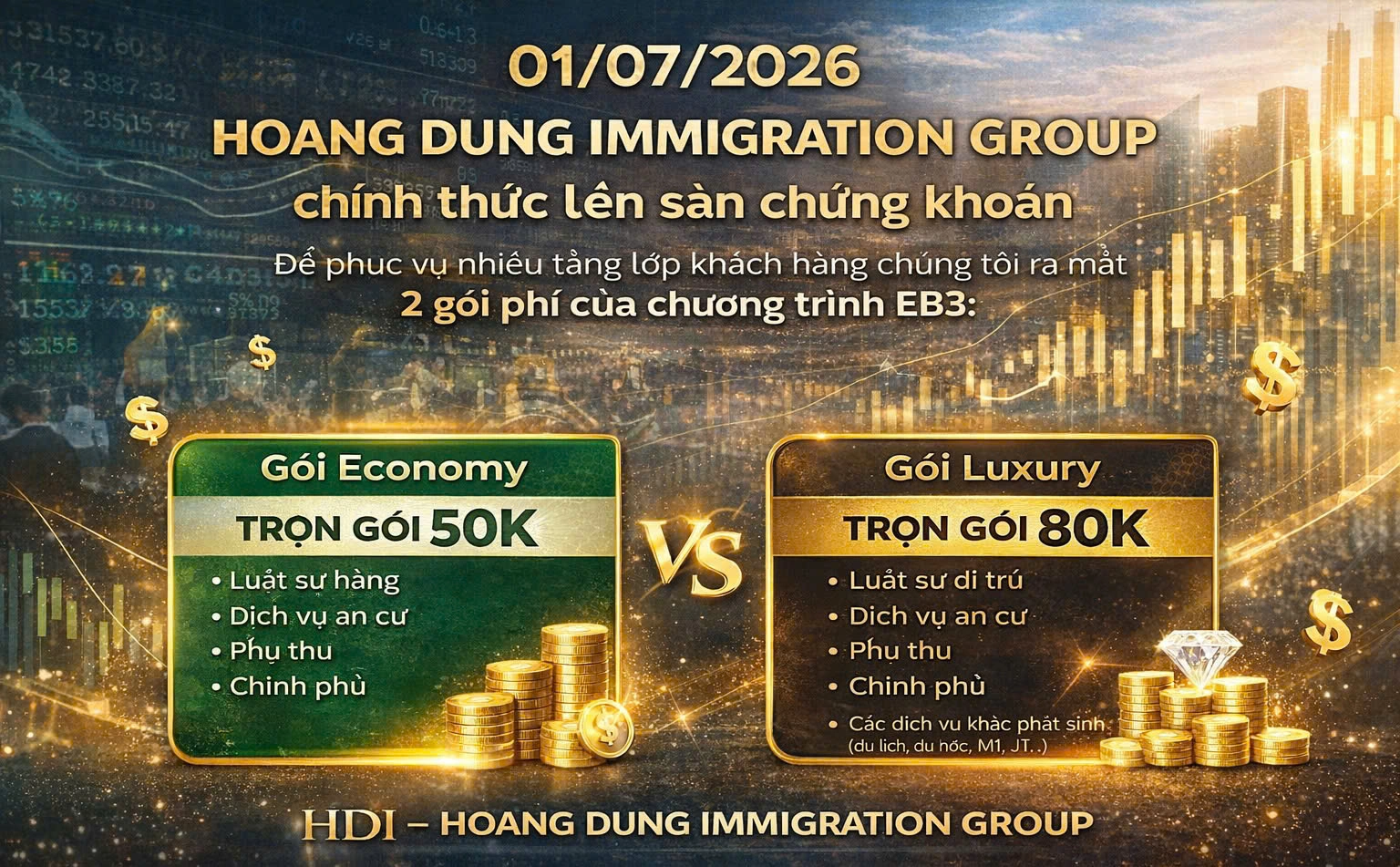 HOANG DUNG IMMIGRATION GROUP CHÍNH THỨC LÊN SÀN – RA MẮT 2 GÓI EB-3 LINH HOẠT