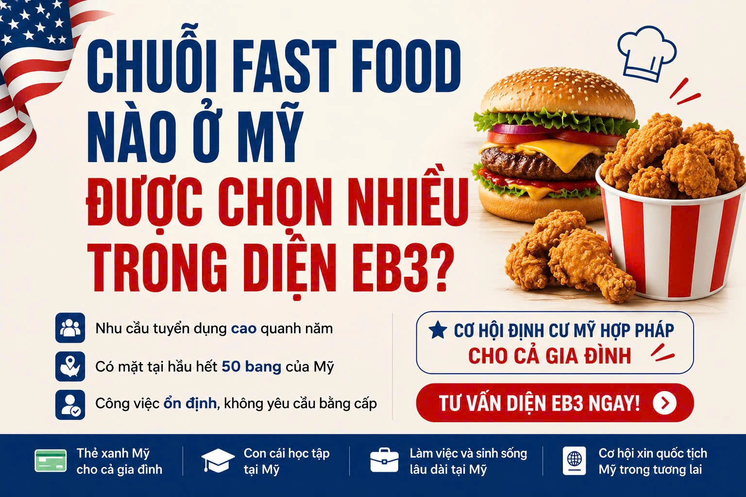 CHUỖI FAST FOOD NÀO Ở MỸ ĐƯỢC CHỌN NHIỀU TRONG DIỆN EB-3?