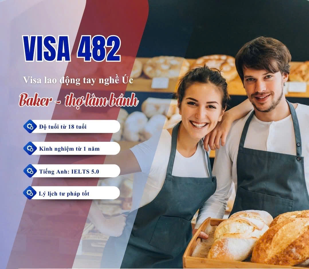 VISA 482 – TUYỂN DỤNG THỢ LÀM BÁNH (BAKER) TẠI ÚC