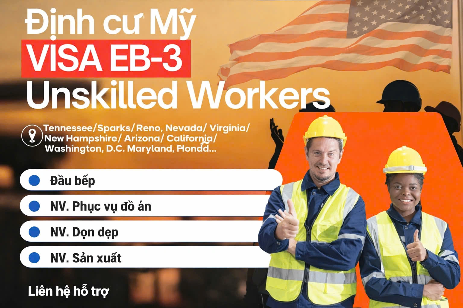 TUYỂN DỤNG ĐỊNH CƯ MỸ EB-3 – LAO ĐỘNG PHỔ THÔNG 2026
